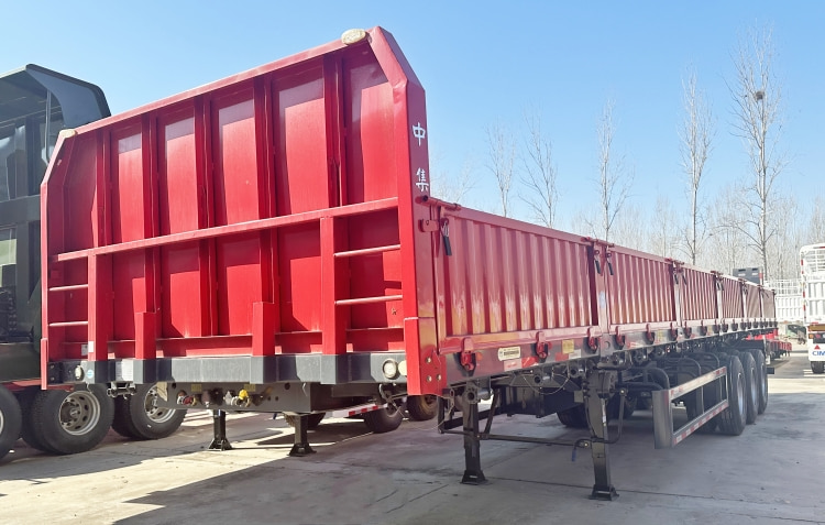 CIMC Tri Axle 40ft Low Flatbed Drop Side Trailers for Sale in Mauritius