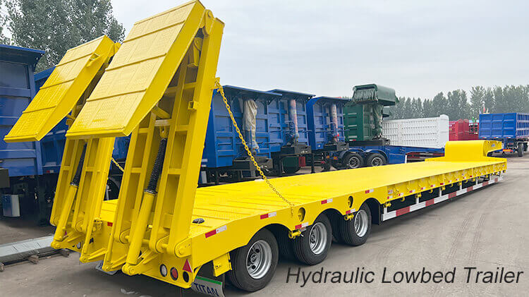 Tri Axle Low Bed Trailer Truck - Low Bed Trailer Price in Mauritius