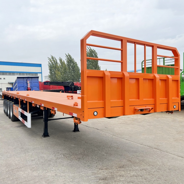 Flatbed Semi Trailer with Front Wall
